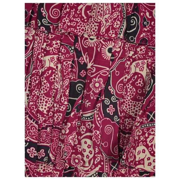 Isabel Marant Etoile / Cencia tiered printed fuschia Midi Skirt 34 XS - Picture 5 of 9
